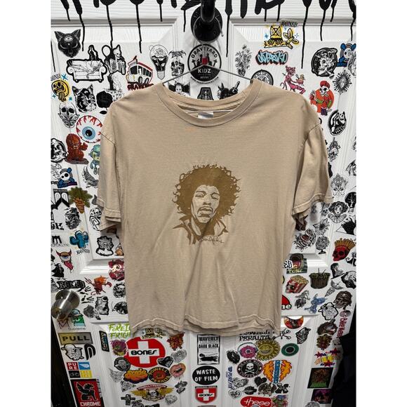 00's Jimi Hendrix T Shirt Big Face Print Size Large - Picture 1 of 2